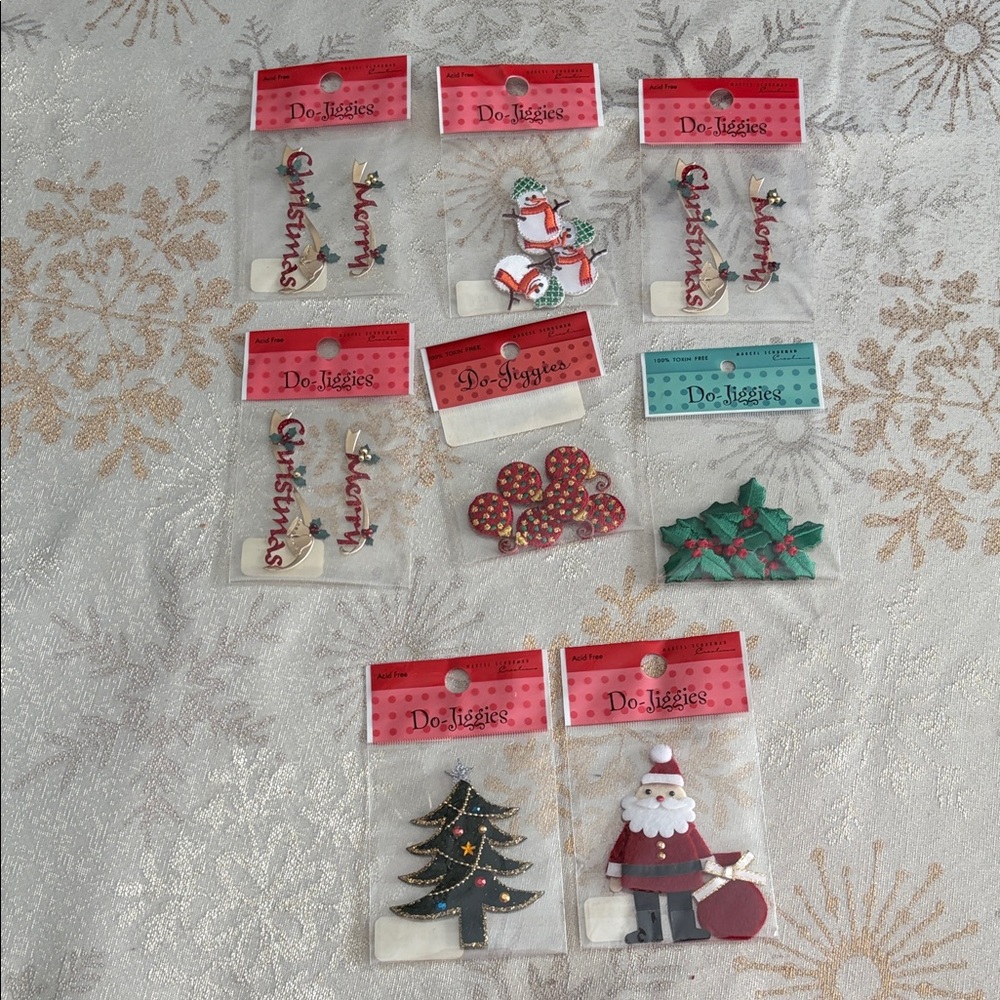 Christmas Themed Scrapbook Sticker Embellishments